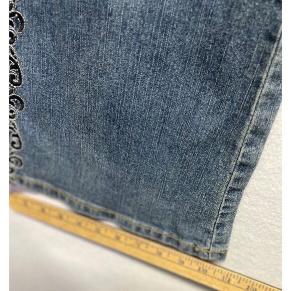 COS Jeans Women’s 12 Embellished Embroidered Boot Cut Stretch Denim Size 14 - Picture 13 of 15
